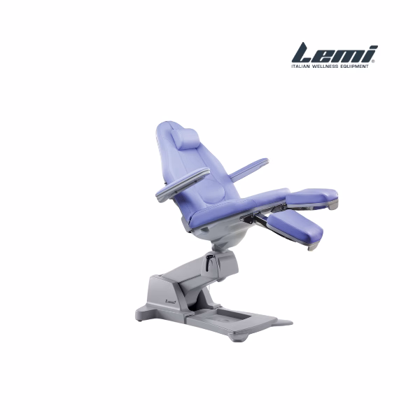 Lemi Podo High je ergonomski in funkcionalni stol za podiatrijo, zasnovan za maksimalno udobje pacienta ter omogoča menjavanje delovnih položajev z nastavitvijo višine glede na potrebe pri delu.